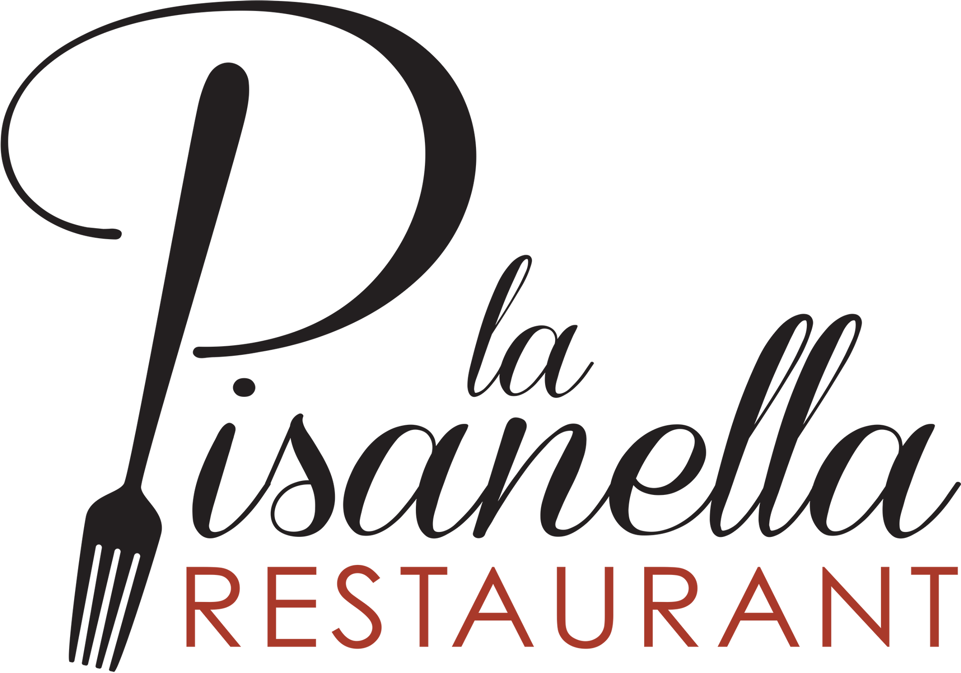 Logo per il Ristorante La Pisanella con forchetta 