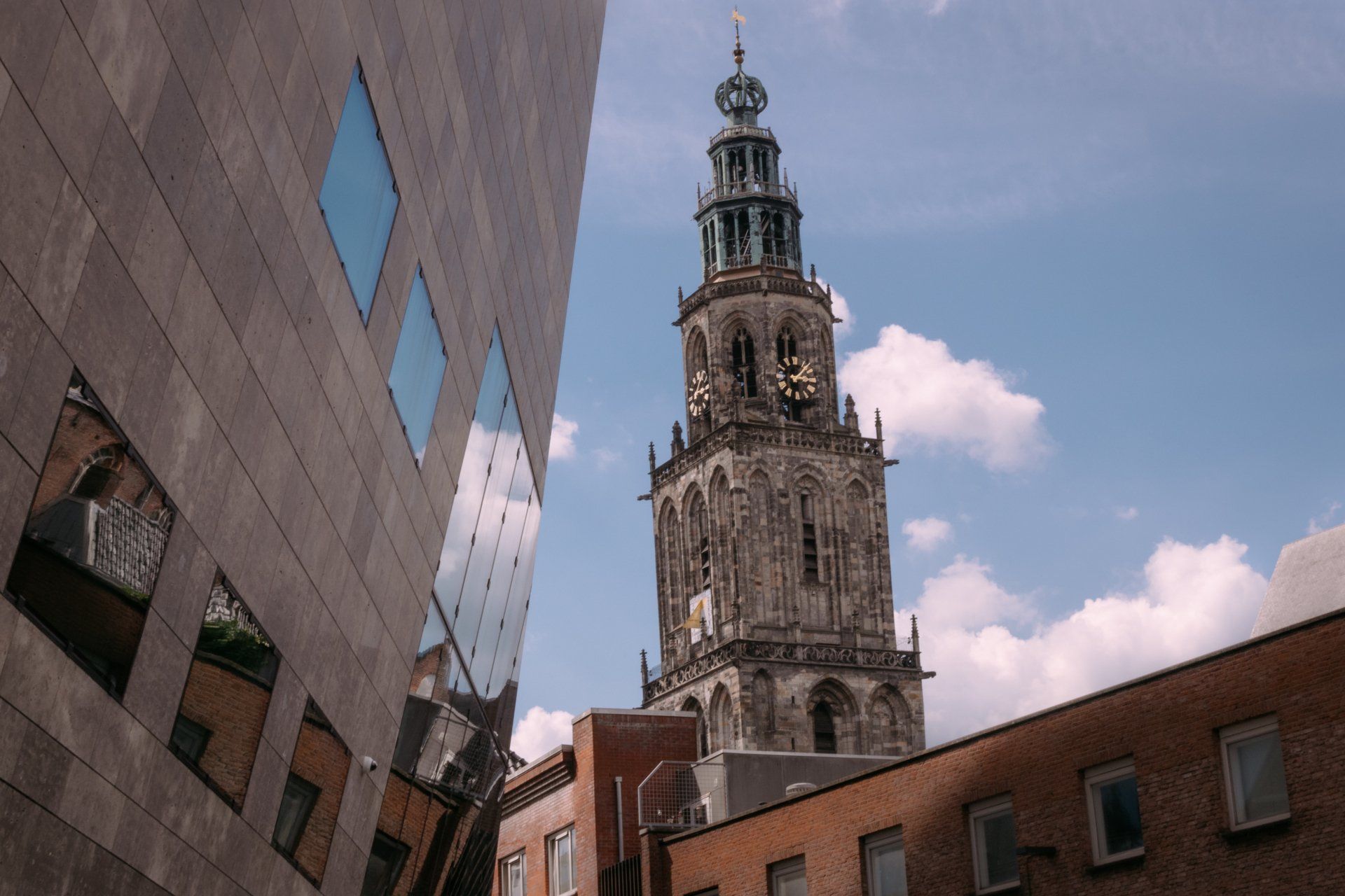 modern and old architecture building in groningen netherlands