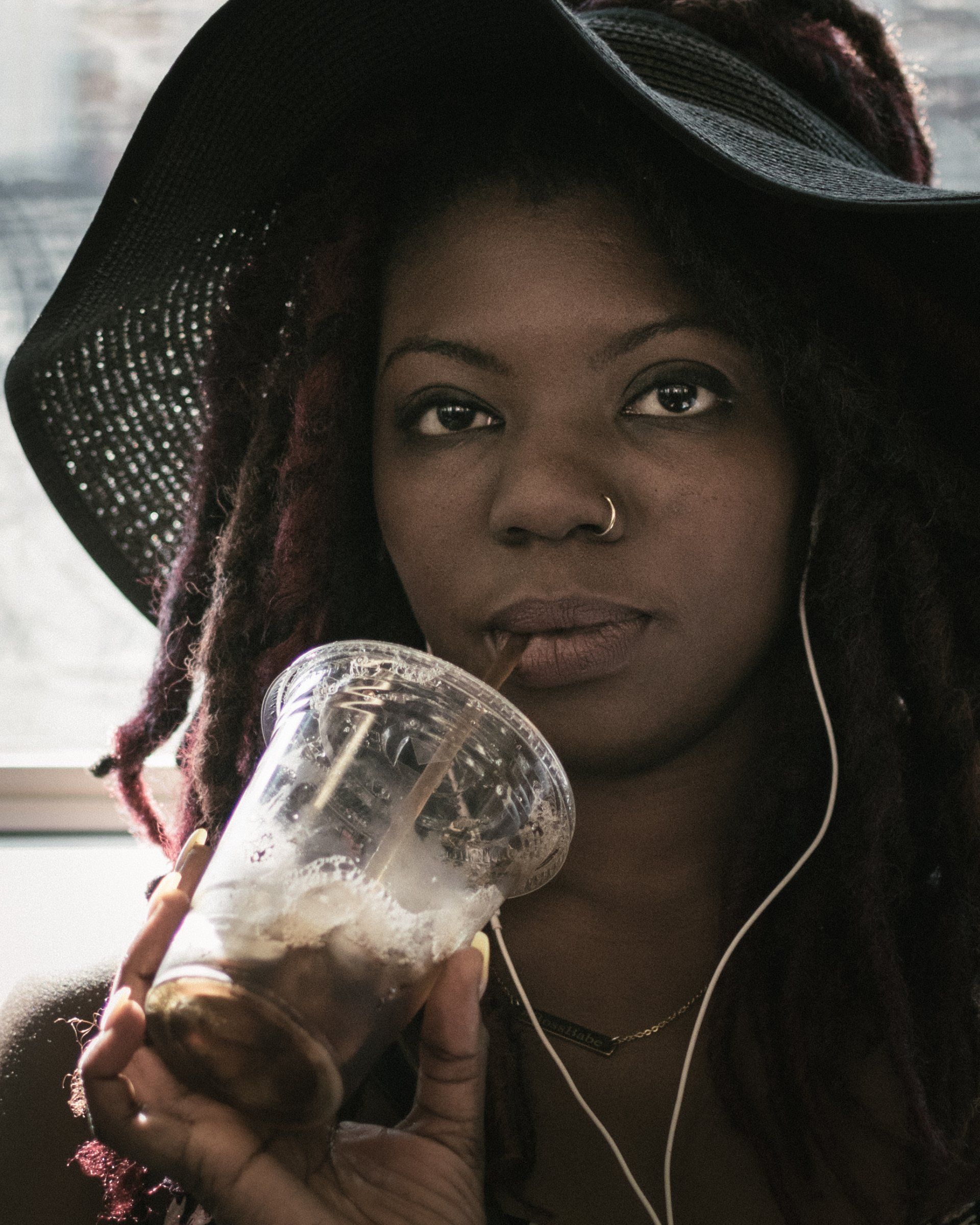 Portrait of a girl in the New York subway