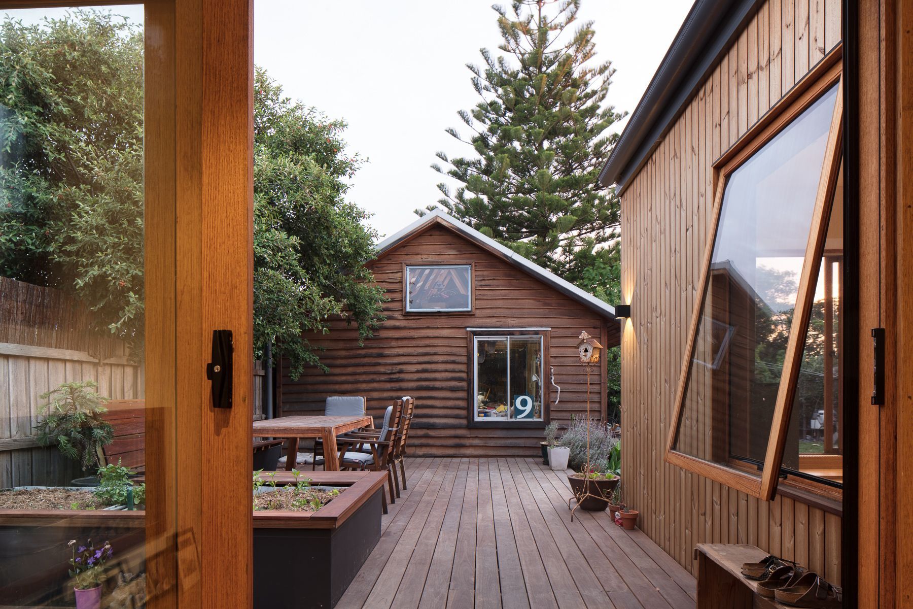 A barn house made of timber