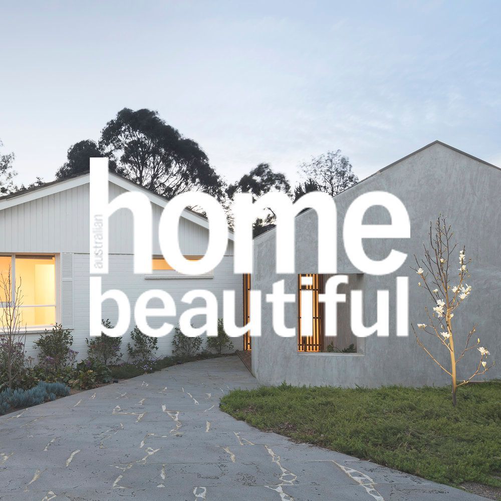 A picture of a house with the words home beautiful on it