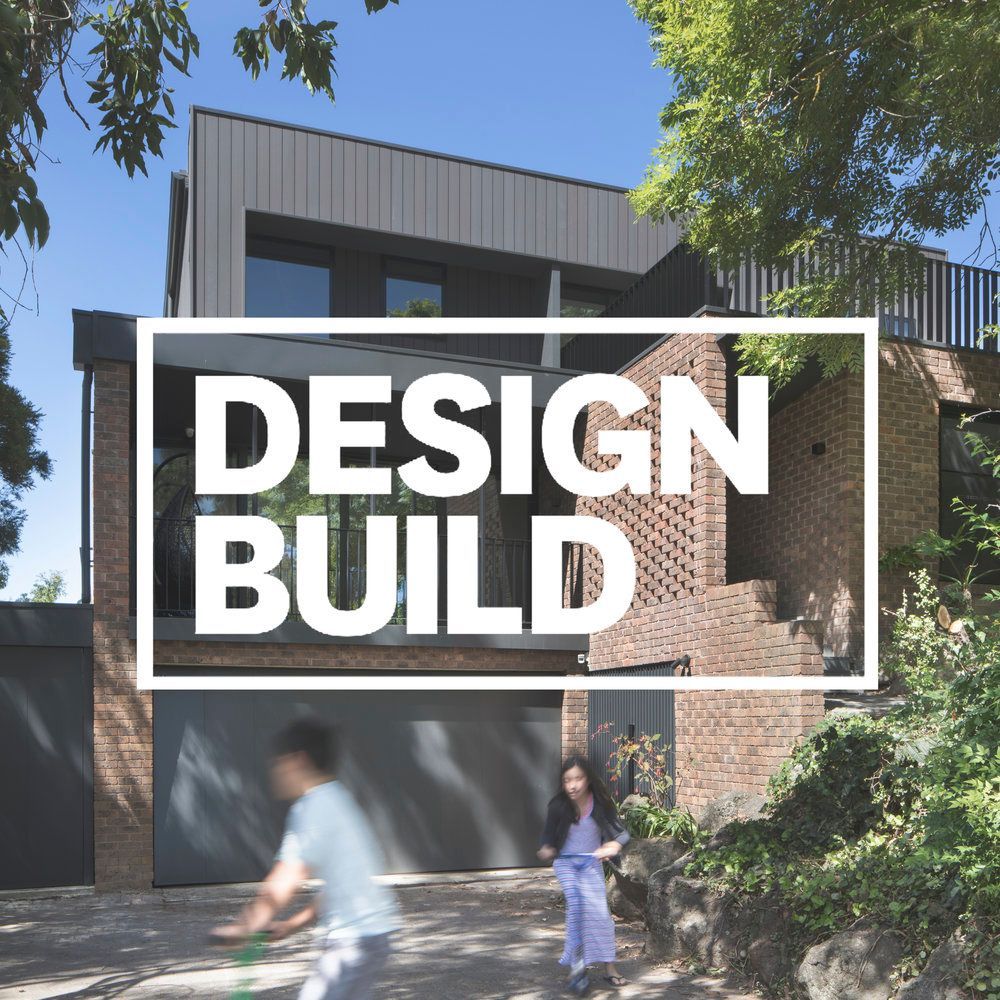A picture of a house with the words design build on it