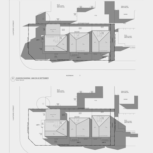 A black and white drawing of a house with a lot of roofs.