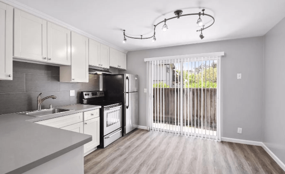 Updated kitchen with stainless steel appliances