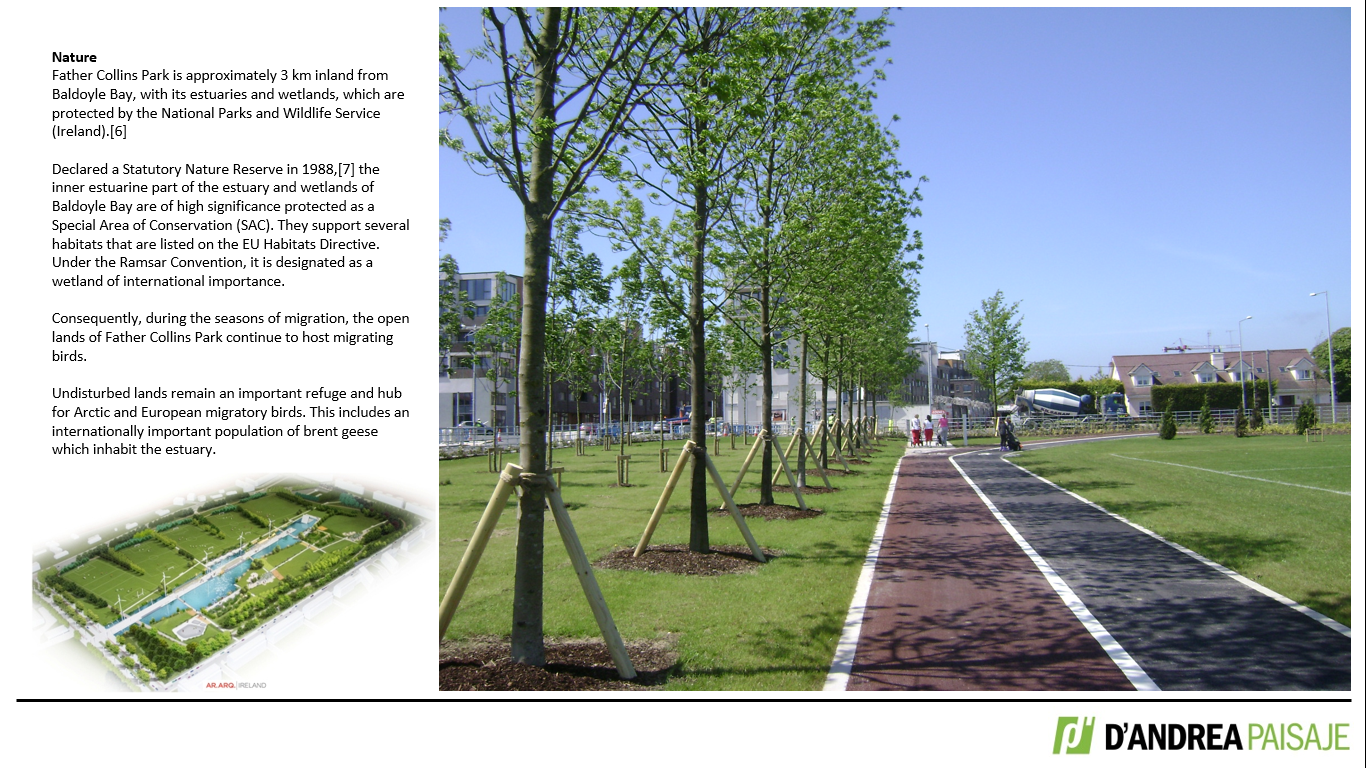 Una vista aérea de un parque con árboles y una carretera.