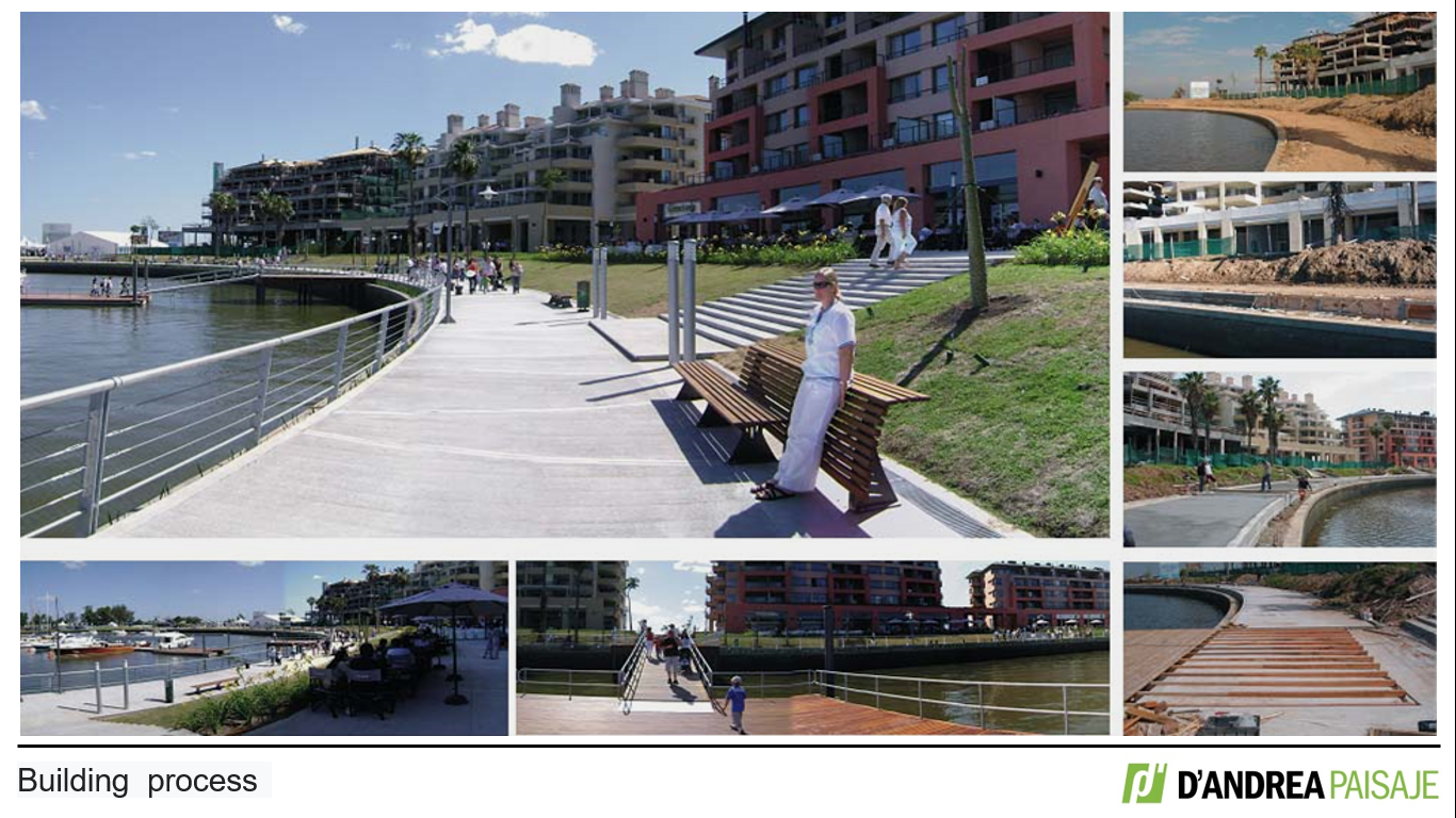 Un collage de imágenes muestra un proceso de construcción.