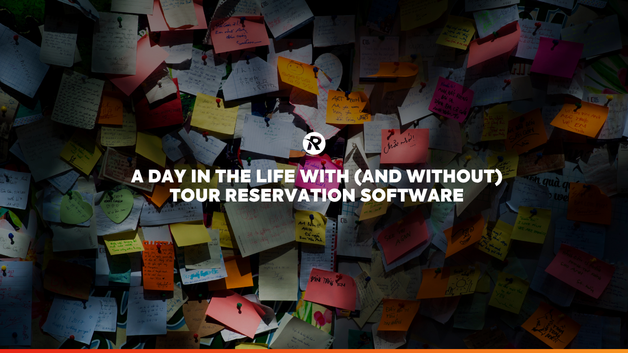 white text with black overlay and sticky notes
