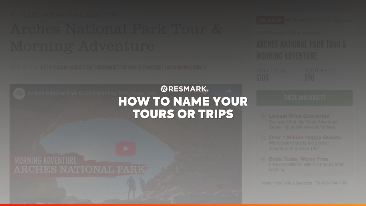 thumbnail with white text how to name your trips or tours overtop black background with tour page