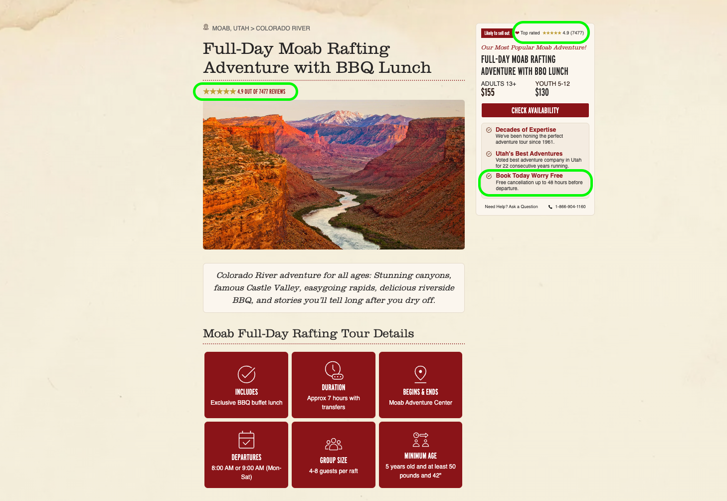 Lafayette Hotel website page displaying