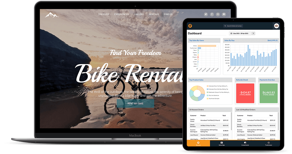 bike website with resmark dashboard