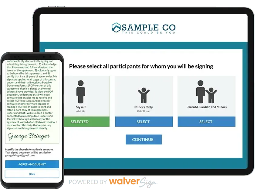 sample digital waiver