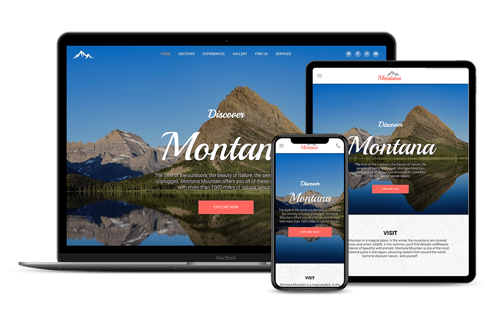 tourism website on devices