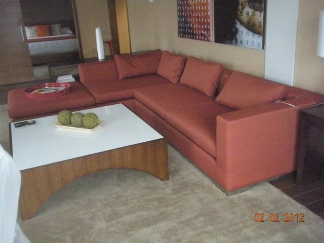 Peach Sofa Upholstery — Jersey City, NJ — J. Jammal Upholstery & Decor