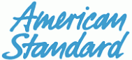 American Standard logo in script, light blue on white background.