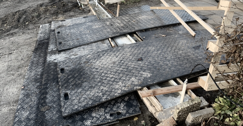 Baustraßen, Bodenschutzmatten, Fahrmatten, Baustelle, Garten, Überfahrten