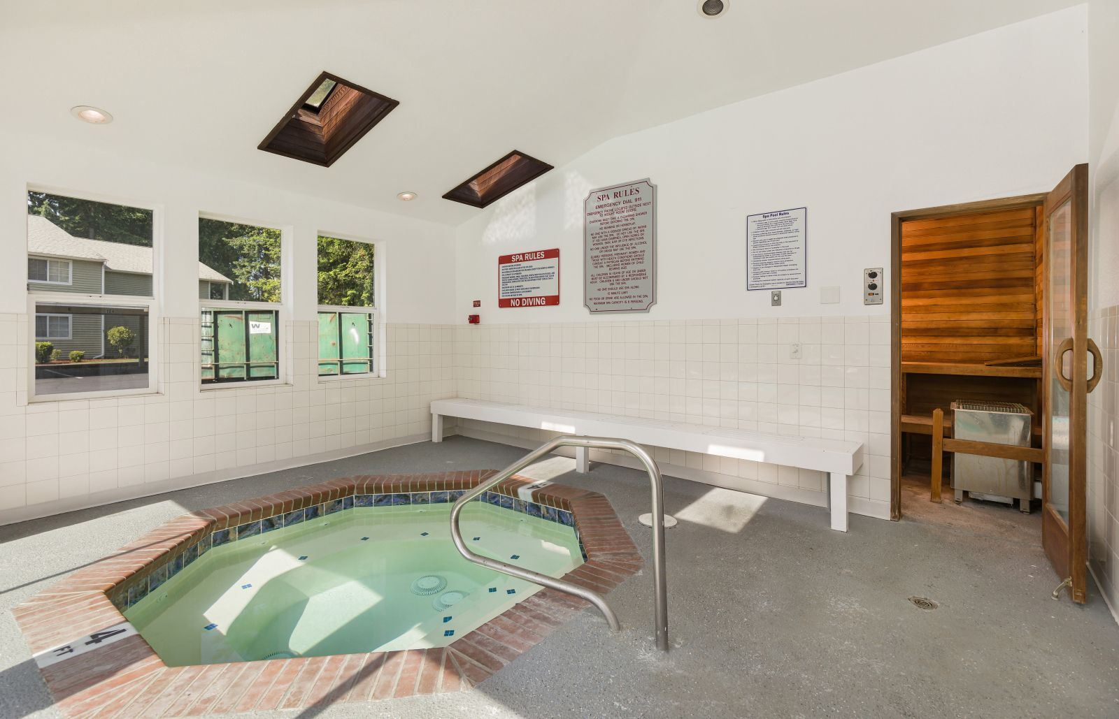 Indoor spa and sauna