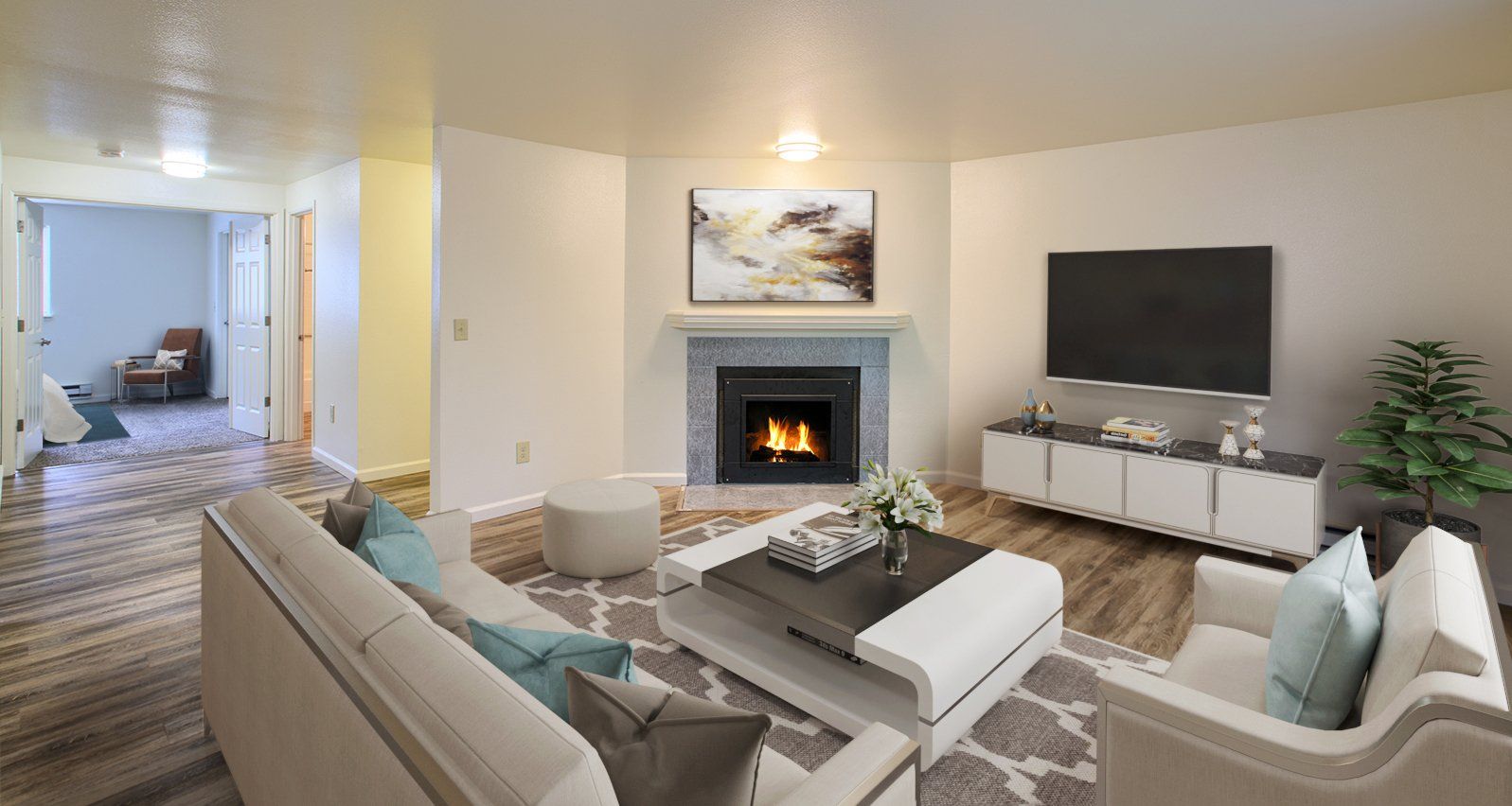 2x2 living room - virtually staged