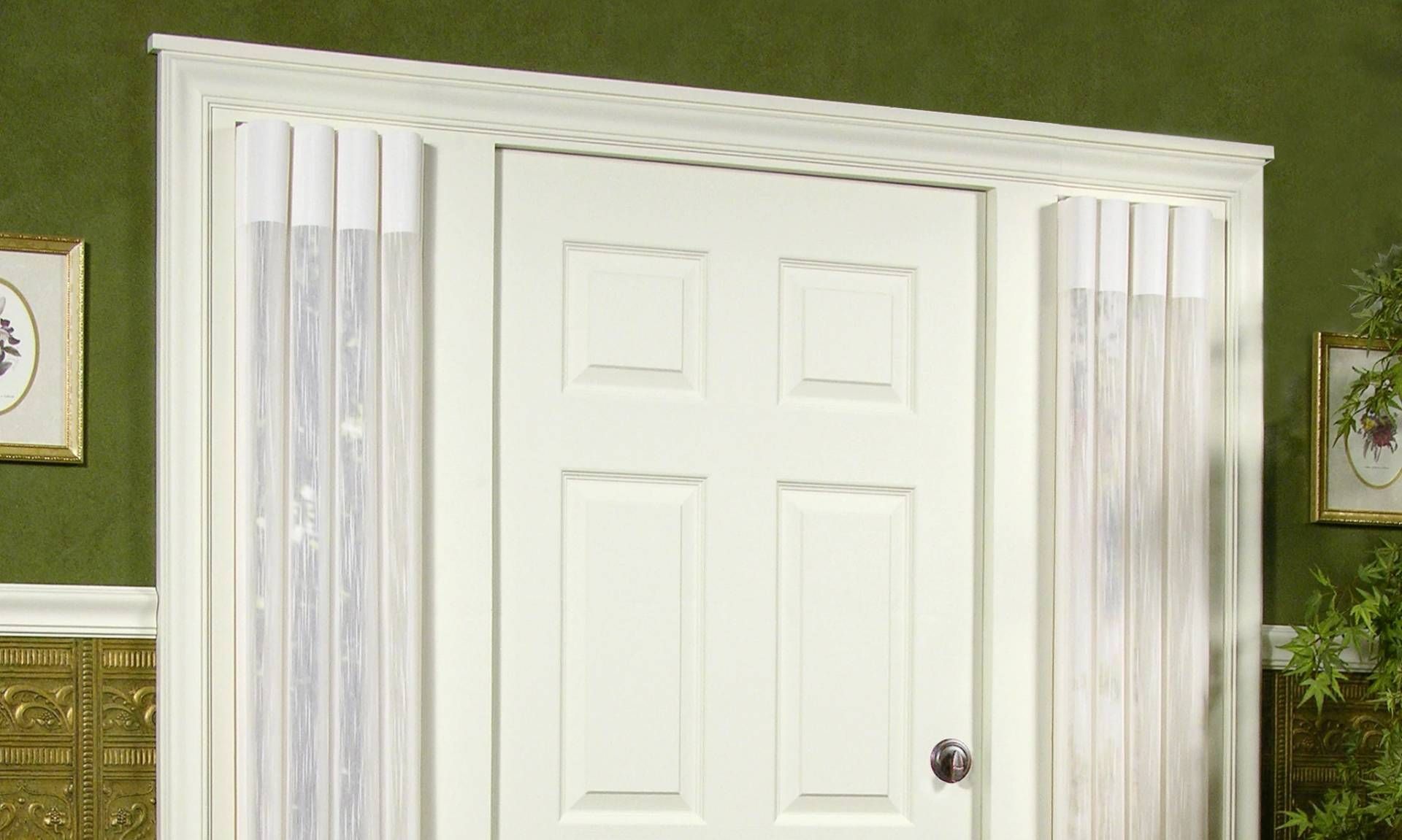 Hunter Douglas Luminette® Sheer Panels on sidelights in an entryway near Kalaheo, Hawaii