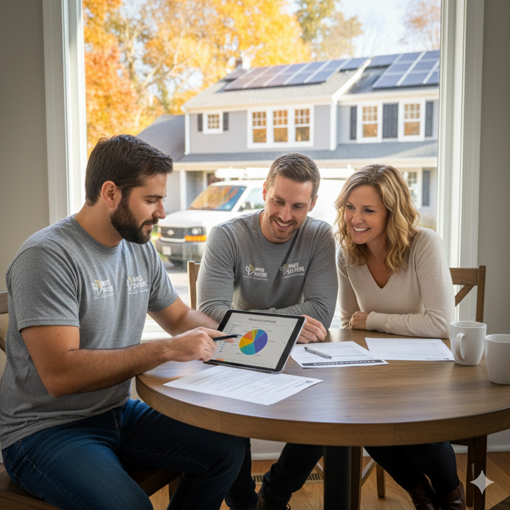 Insulation inspection as part of a residential energy audit in Dracut, MA.