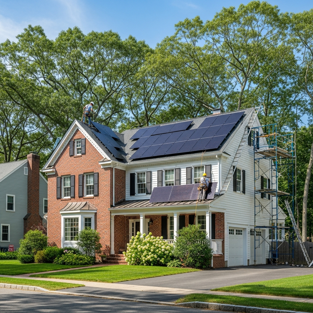 Energy audit technician conducting a home energy assessment in Dracut, MA.