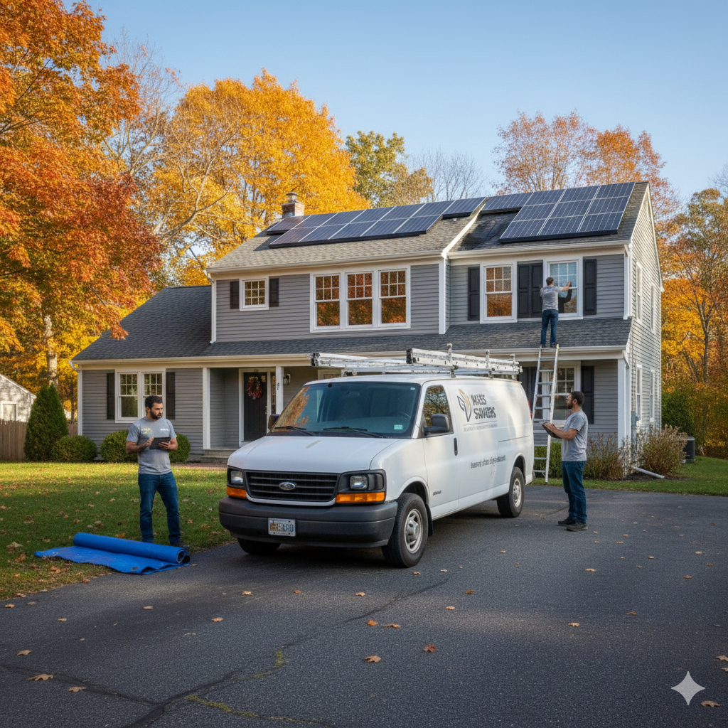 Energy audit technician conducting a home energy assessment in Dracut, MA.
