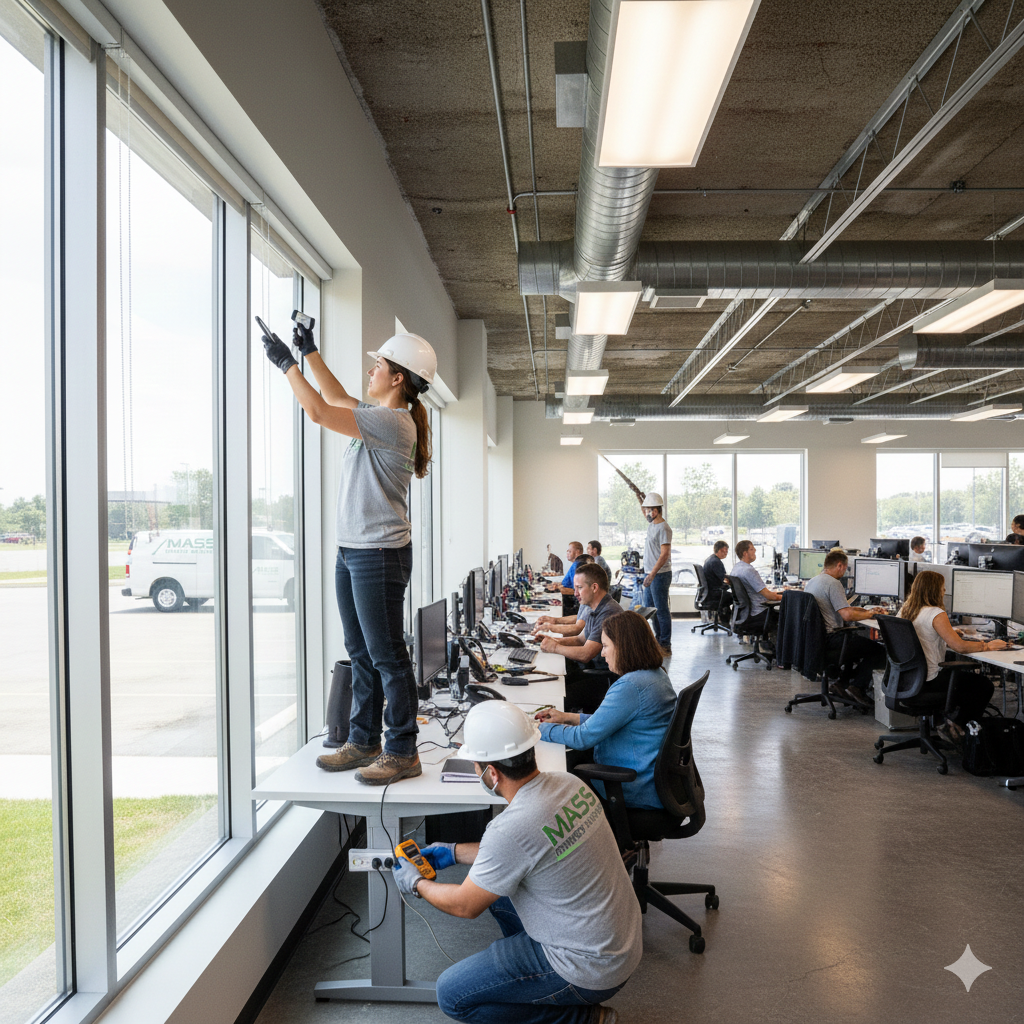 Energy-efficient solutions being discussed during a residential audit in Dracut, MA.