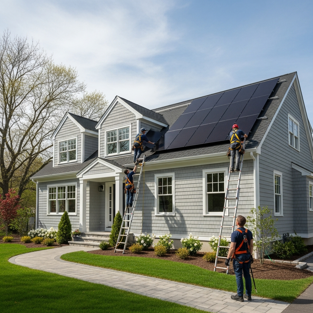 Energy auditor conducting a residential energy audit in Dracut, MA.