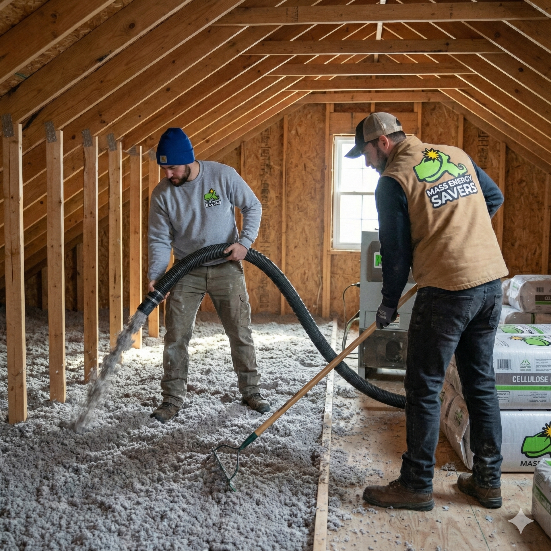 Energy-efficient solutions being discussed during a residential audit in Dracut, MA.