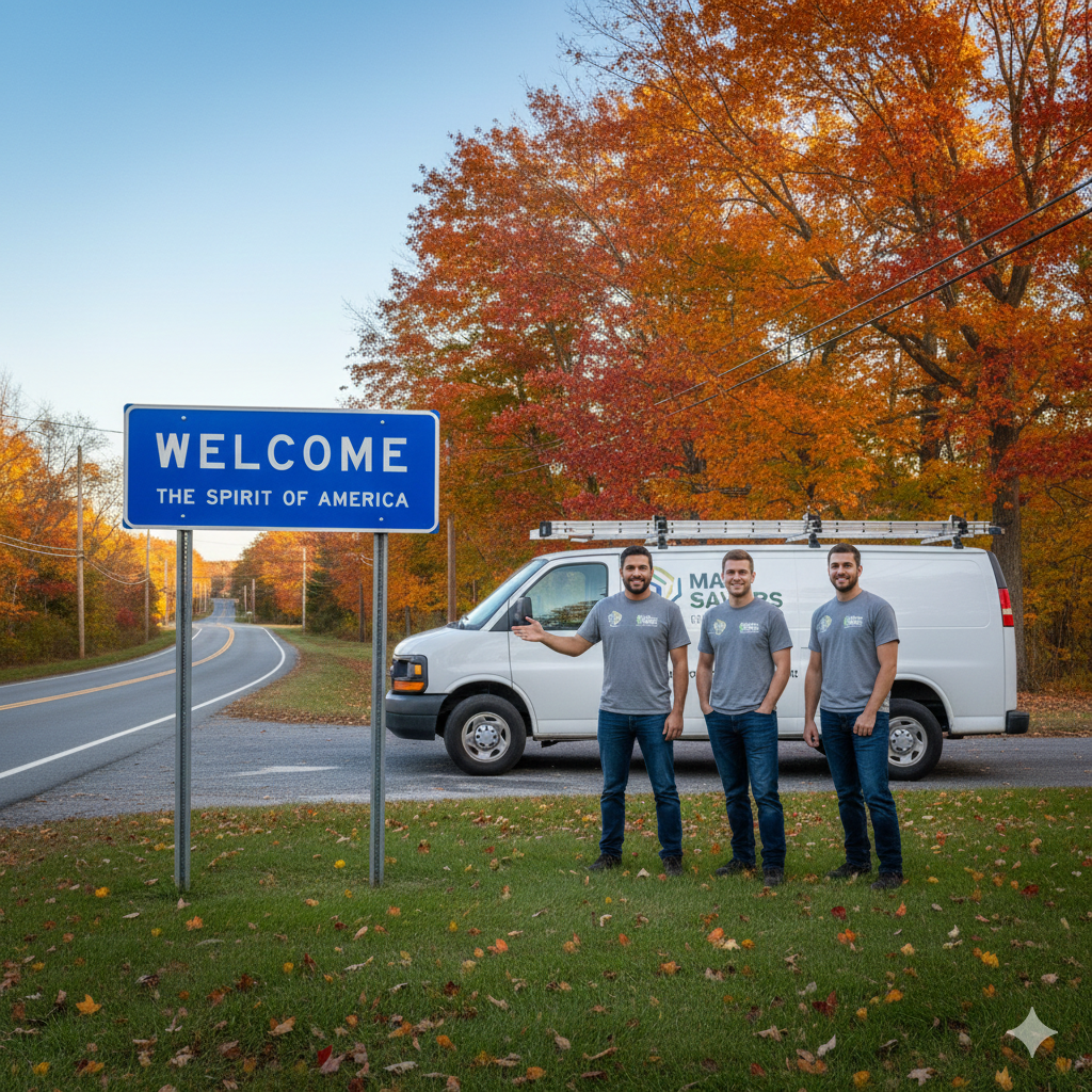 Energy audit technician conducting a home energy assessment in Dracut, MA.