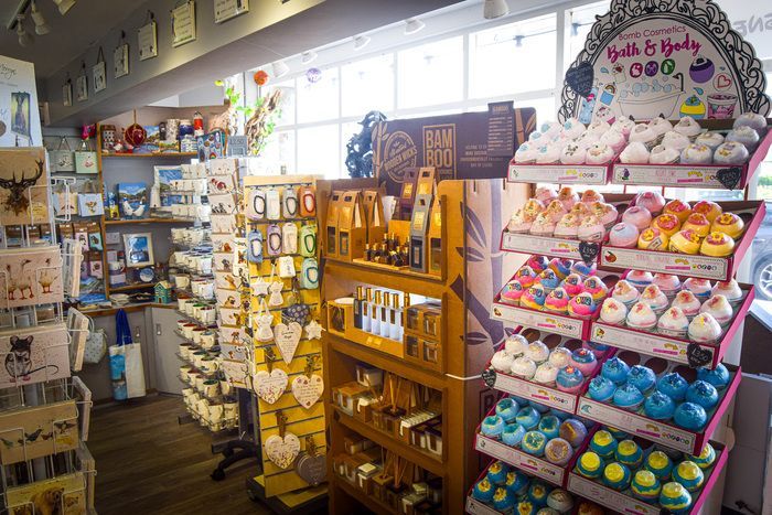 Odour diffusing products on shelves.