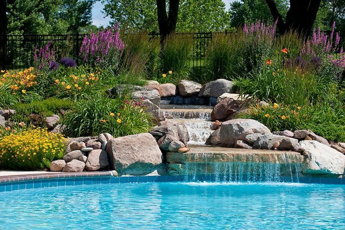 Pool with Waterfalls — Riverside, CA — Moe’s Pool and Spa Service