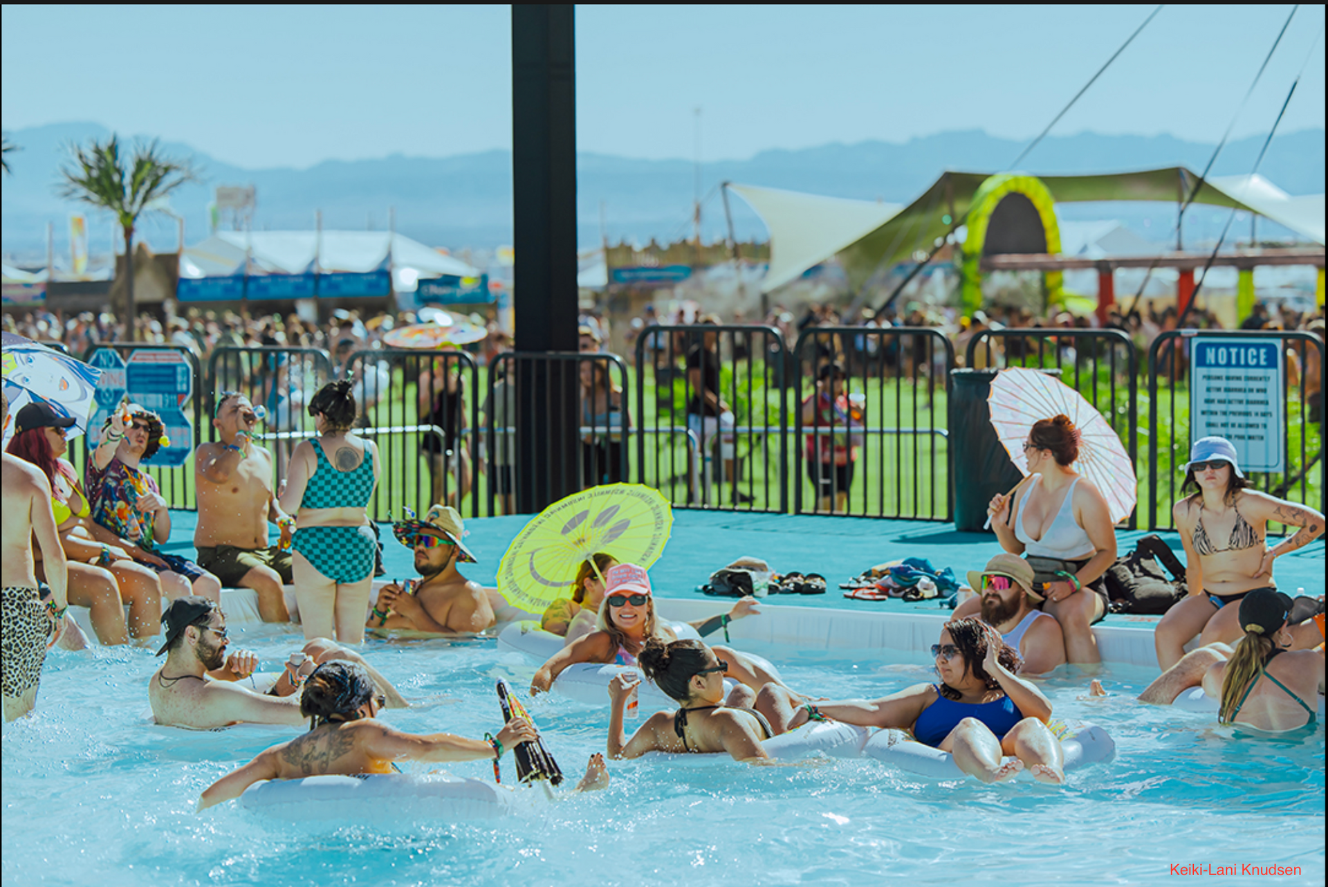 EDC camp Pool with insomnaic event