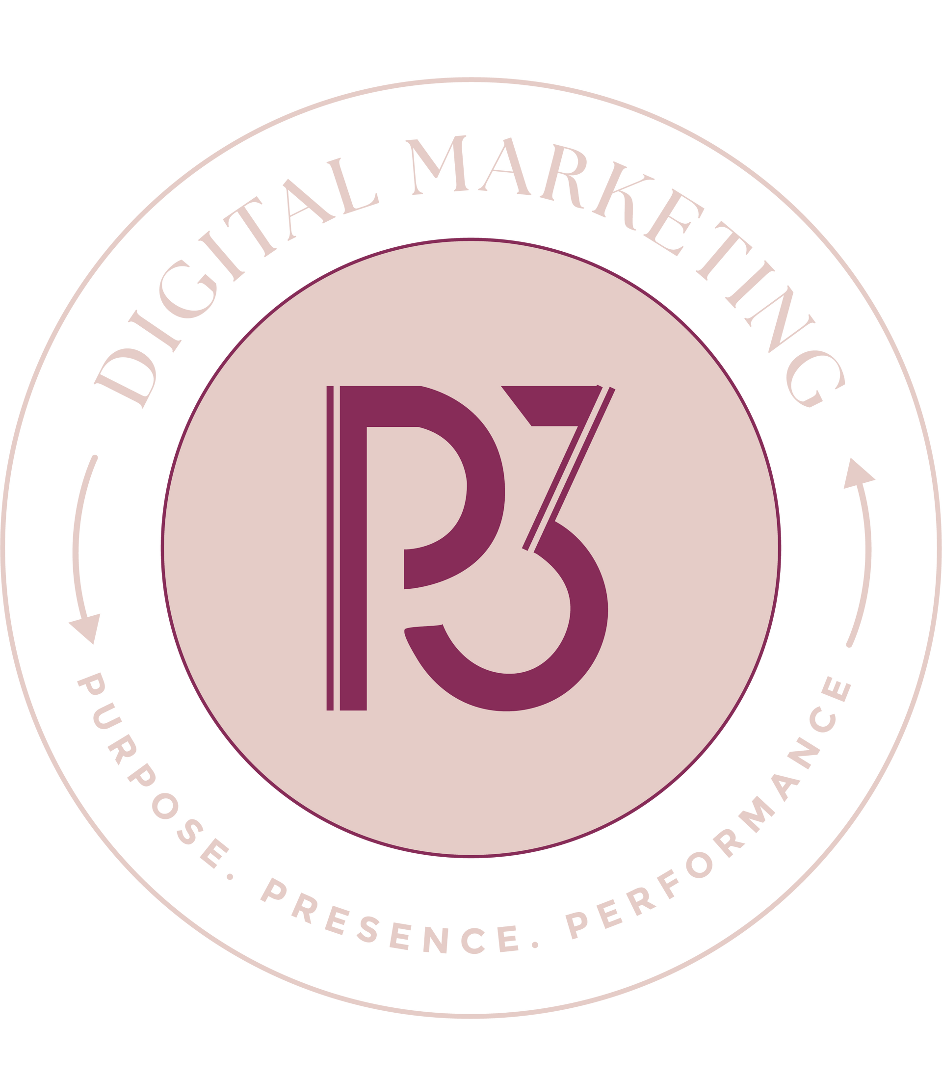 A logo for a company called P3 digital marketing