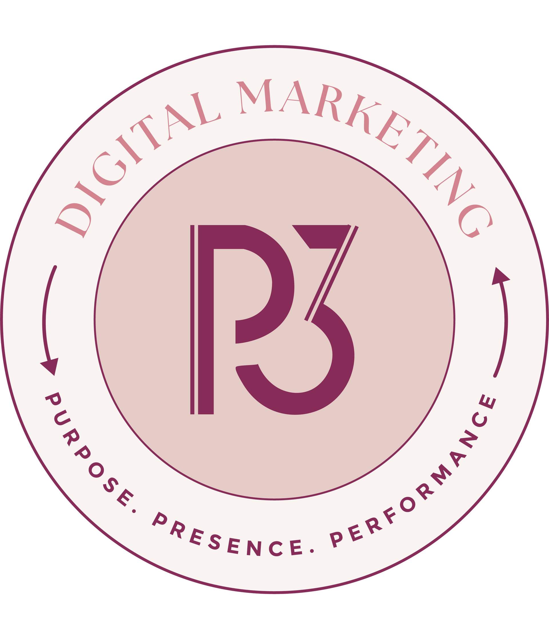 A digital marketing logo with the letter p3 in a circle.