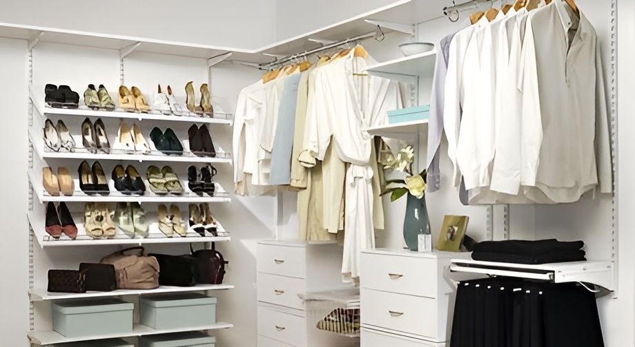 A Walk in Closet Filled With Clothes and Shoes — Wardrobe World In Paget, QLD