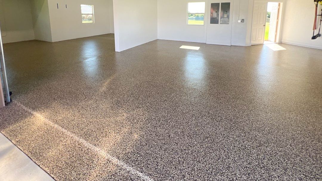 Polyurea floor coating in garage