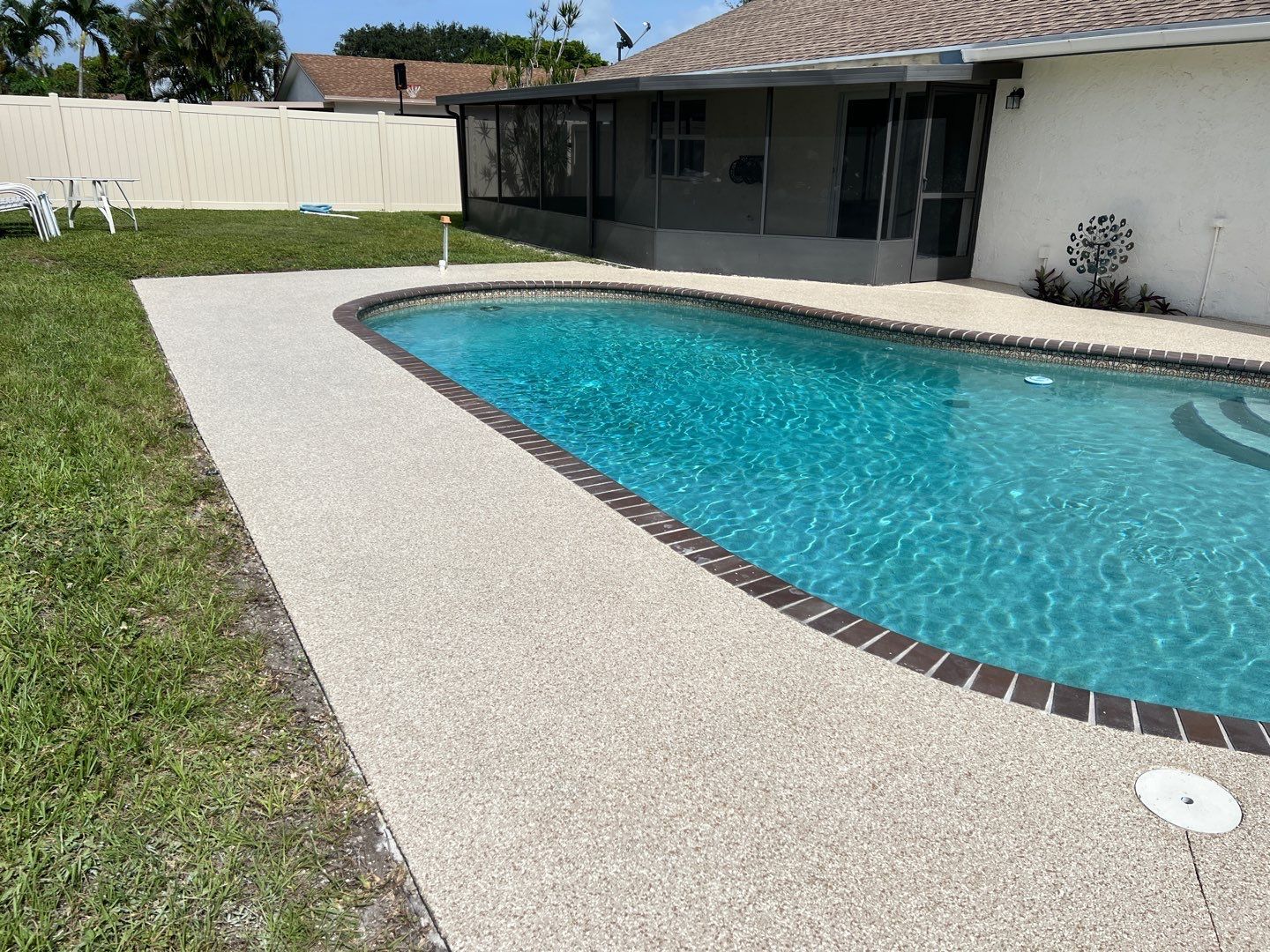 Shimmering pool with 24 Hour Floor pool deck coating