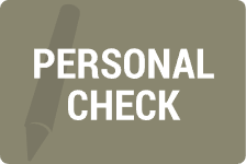 A sign that says personal check with a pen in the background.