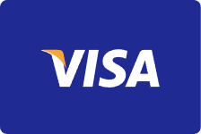 The visa logo is on a blue background