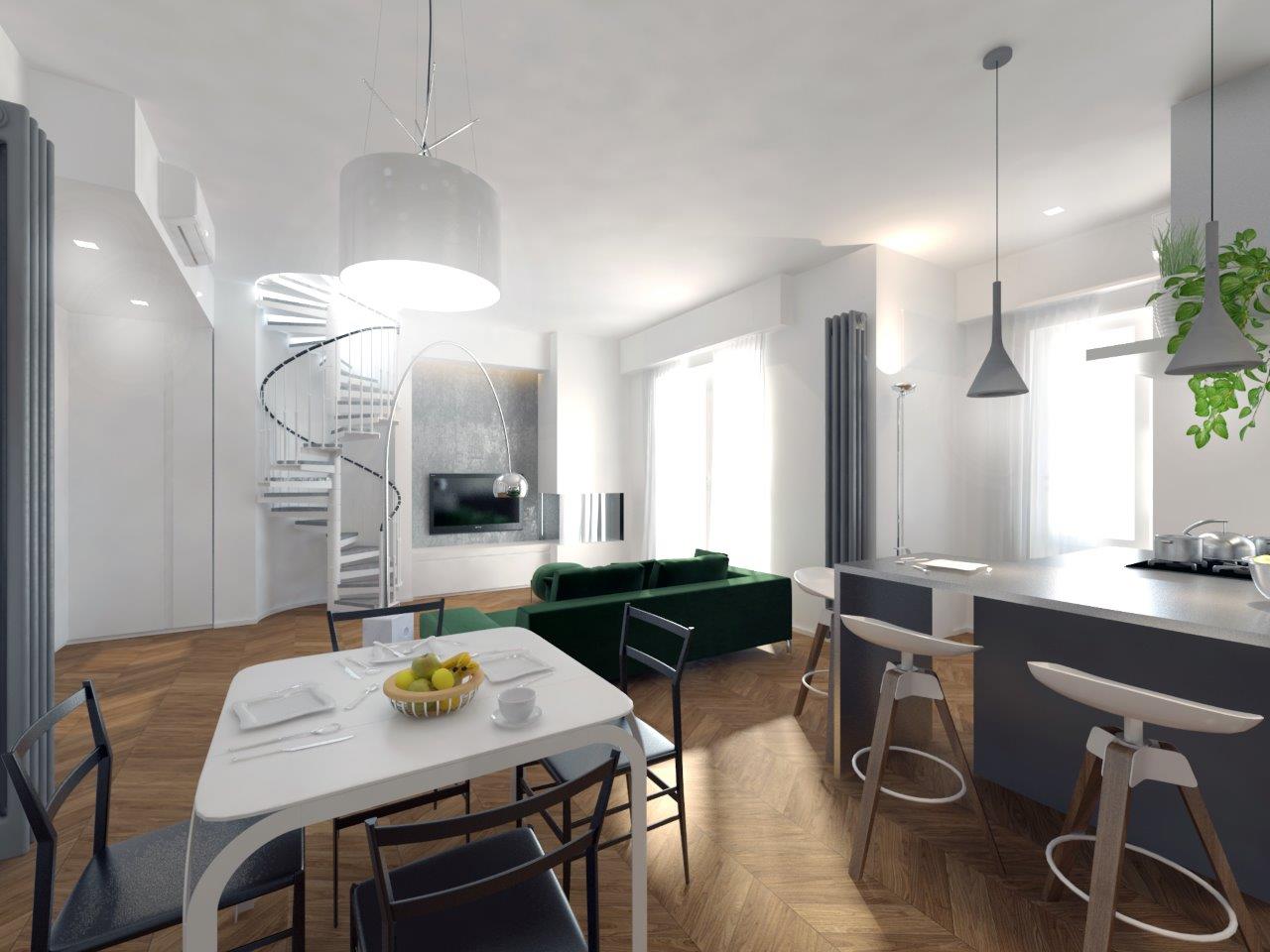 progetto render zona giorno di saad roma