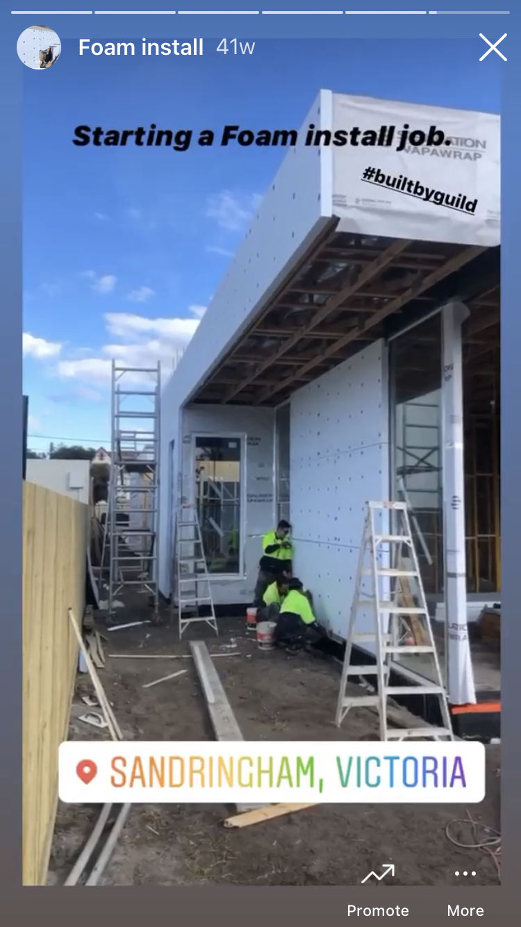 Polystyrene cladding install..