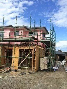 House rendering, Polystyrene cladding.