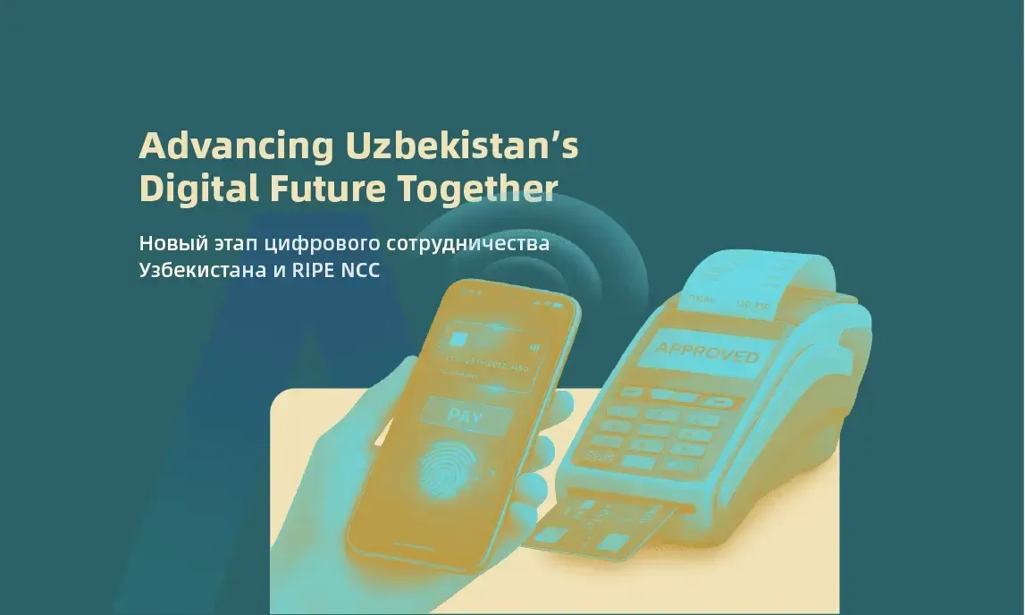 Promotional graphic of two contactless payment terminals on a teal background with yellow accents and title text.