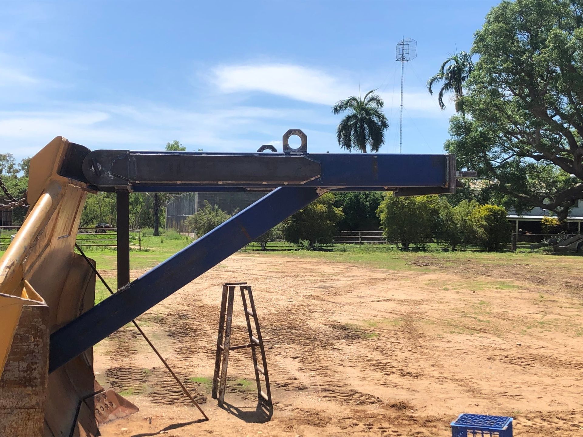 A Blue and Yellow Metal Structure, Possibly a Crane — Australian Mobile Welding Pty Ltd in Atherton, QLD