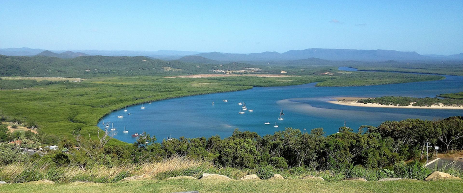 Panoramic View of a Blue River With Boats — Australian Mobile Welding Pty Ltd in Cooktown, QLD