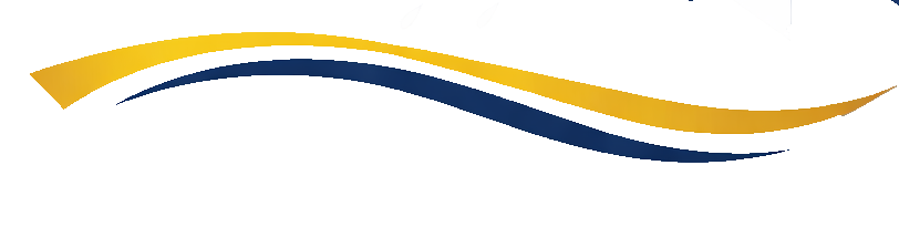 Un'onda stilizzata blu e oro.