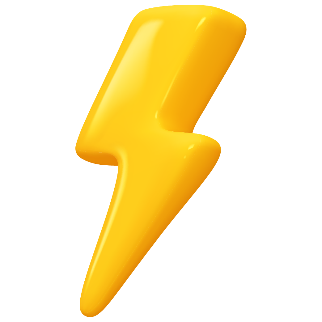 lightning stop, danger. Lightning Sign Yellow Color. Realistic 3d design In plastic cartoon style. Icon isolated on white background. Vector illustration