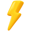 lightning stop, danger. Lightning Sign Yellow Color. Realistic 3d design In plastic cartoon style. Icon isolated on white background. Vector illustration