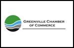 The greenville chamber of commerce logo is a green circle with waves on it.