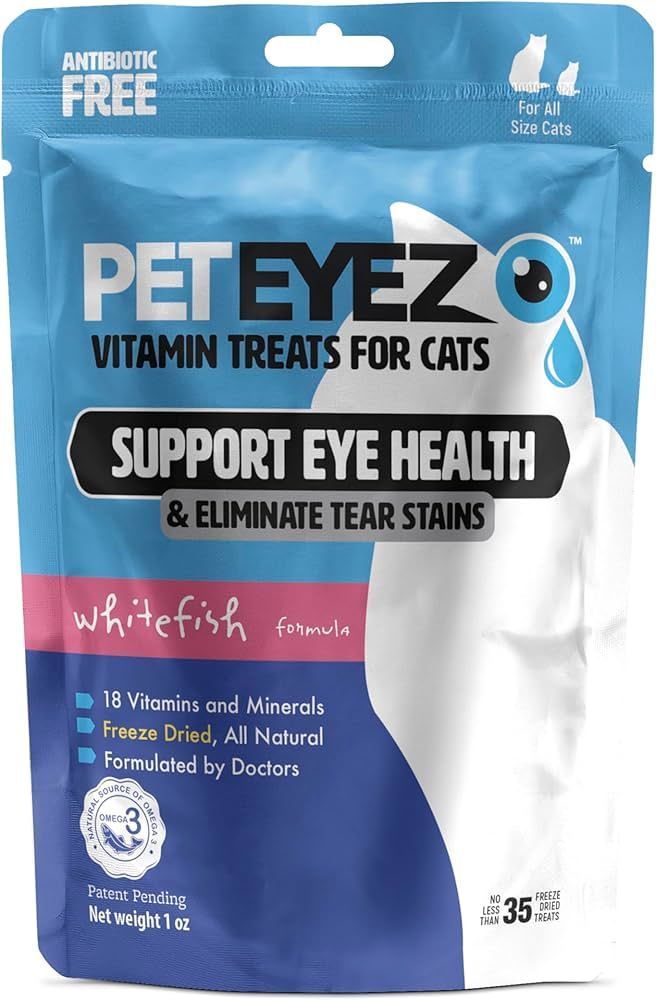 Pet eyez vitamin treats for cats support eye health and eliminate tear stains